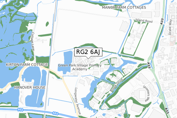 RG2 6AJ map - small scale - OS Open Zoomstack (Ordnance Survey)