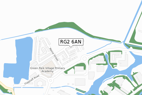 RG2 6AN map - large scale - OS Open Zoomstack (Ordnance Survey)