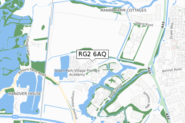 RG2 6AQ map - small scale - OS Open Zoomstack (Ordnance Survey)