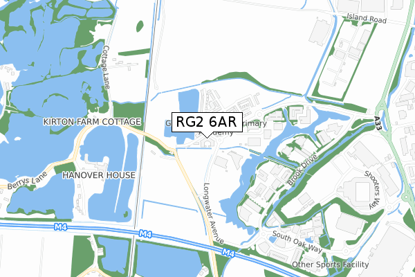 RG2 6AR map - small scale - OS Open Zoomstack (Ordnance Survey)