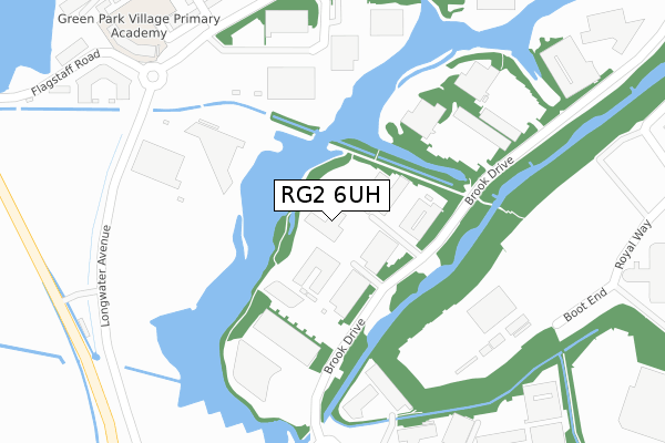 RG2 6UH map - large scale - OS Open Zoomstack (Ordnance Survey)