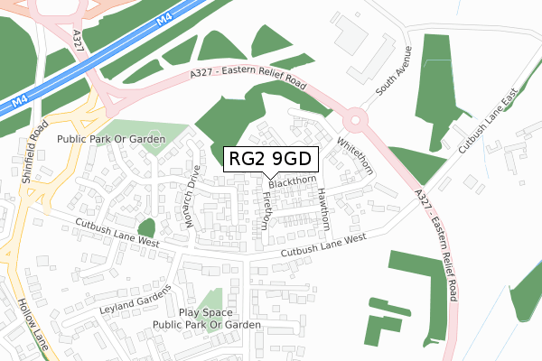 RG2 9GD map - large scale - OS Open Zoomstack (Ordnance Survey)