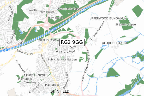 RG2 9GG map - small scale - OS Open Zoomstack (Ordnance Survey)