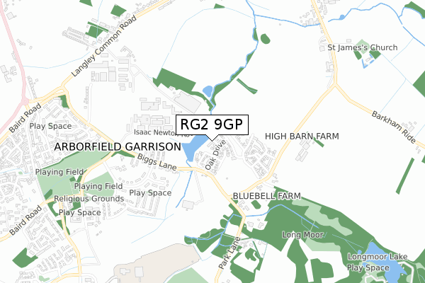 RG2 9GP map - small scale - OS Open Zoomstack (Ordnance Survey)