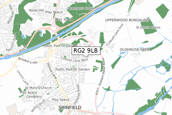 RG2 9LB map - small scale - OS Open Zoomstack (Ordnance Survey)