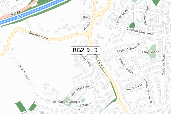 RG2 9LD map - large scale - OS Open Zoomstack (Ordnance Survey)