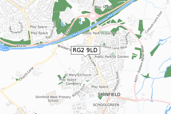 RG2 9LD map - small scale - OS Open Zoomstack (Ordnance Survey)