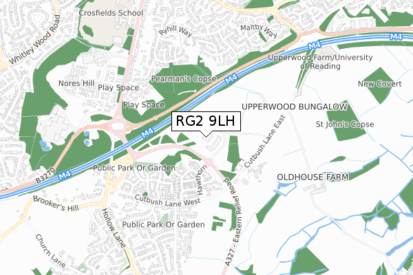 RG2 9LH map - small scale - OS Open Zoomstack (Ordnance Survey)