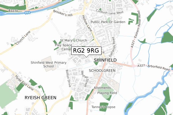 RG2 9RG map - small scale - OS Open Zoomstack (Ordnance Survey)