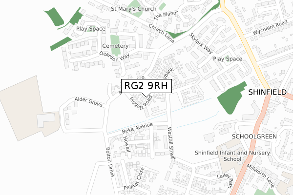 RG2 9RH map - large scale - OS Open Zoomstack (Ordnance Survey)