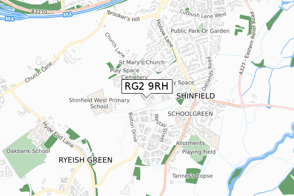 RG2 9RH map - small scale - OS Open Zoomstack (Ordnance Survey)