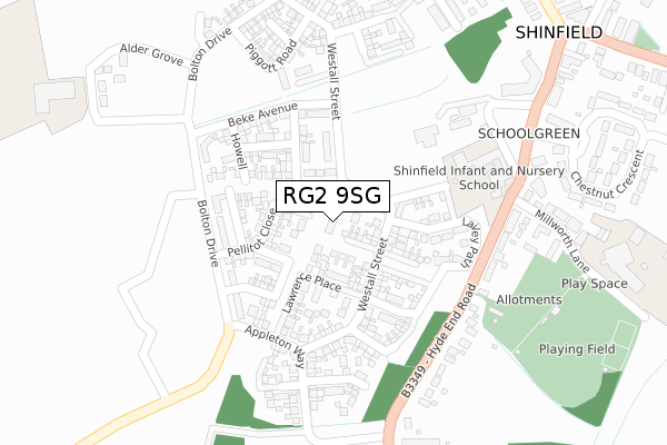 RG2 9SG map - large scale - OS Open Zoomstack (Ordnance Survey)