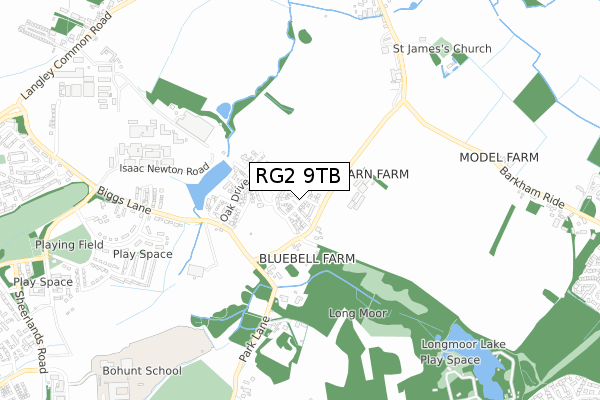 RG2 9TB map - small scale - OS Open Zoomstack (Ordnance Survey)