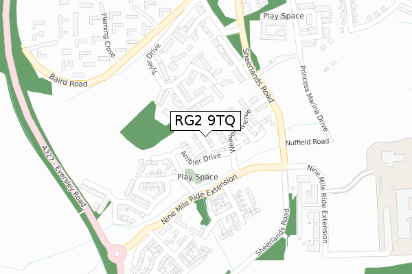 RG2 9TQ map - large scale - OS Open Zoomstack (Ordnance Survey)