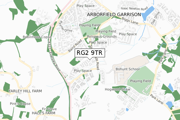 RG2 9TR map - small scale - OS Open Zoomstack (Ordnance Survey)