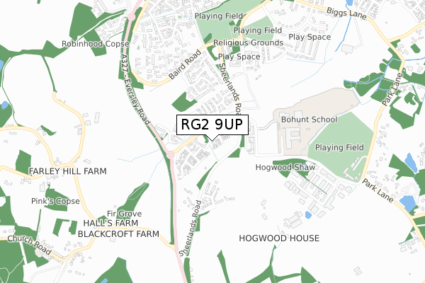 RG2 9UP map - small scale - OS Open Zoomstack (Ordnance Survey)