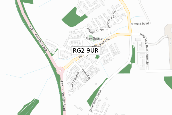 RG2 9UR map - large scale - OS Open Zoomstack (Ordnance Survey)