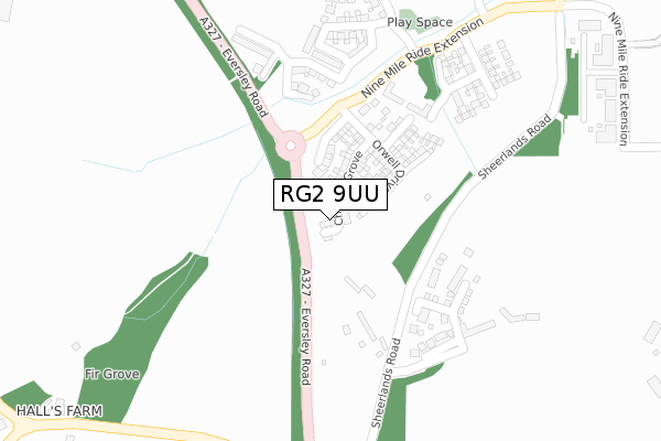 RG2 9UU map - large scale - OS Open Zoomstack (Ordnance Survey)