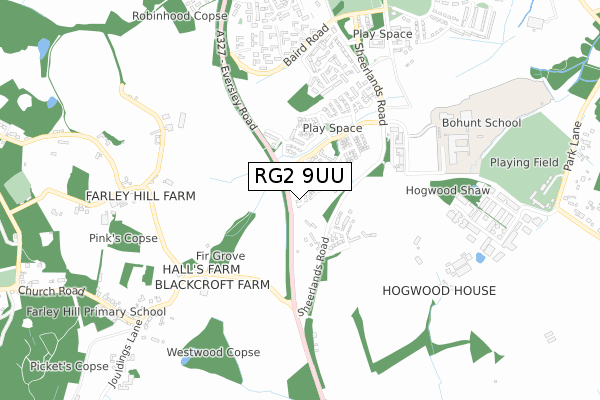 RG2 9UU map - small scale - OS Open Zoomstack (Ordnance Survey)