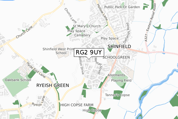 RG2 9UY map - small scale - OS Open Zoomstack (Ordnance Survey)