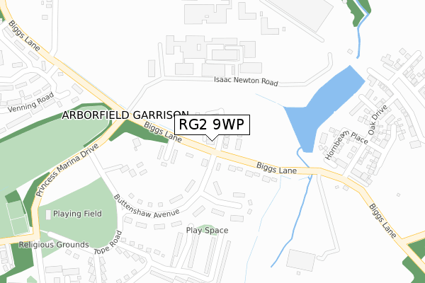 RG2 9WP map - large scale - OS Open Zoomstack (Ordnance Survey)