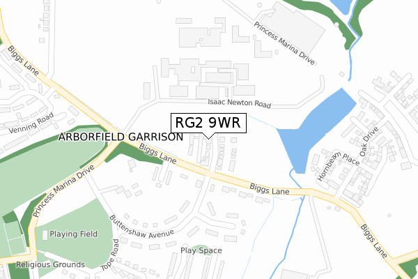 RG2 9WR map - large scale - OS Open Zoomstack (Ordnance Survey)