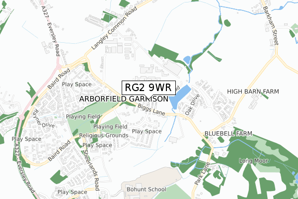 RG2 9WR map - small scale - OS Open Zoomstack (Ordnance Survey)