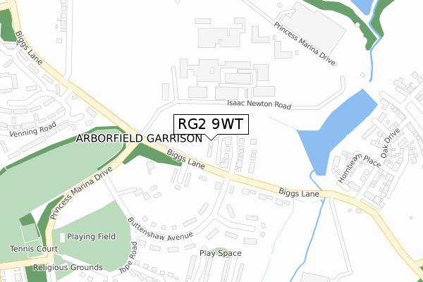 RG2 9WT map - large scale - OS Open Zoomstack (Ordnance Survey)