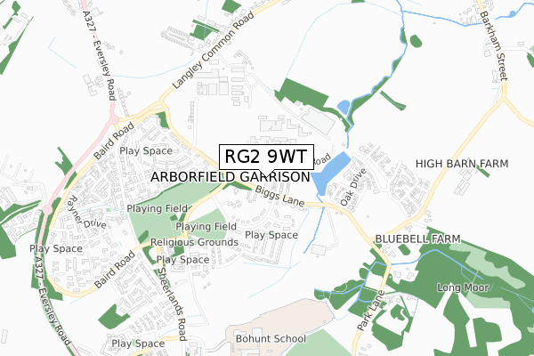 RG2 9WT map - small scale - OS Open Zoomstack (Ordnance Survey)