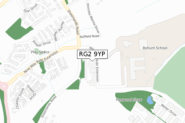 RG2 9YP map - large scale - OS Open Zoomstack (Ordnance Survey)