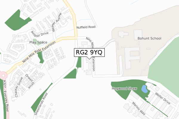 RG2 9YQ map - large scale - OS Open Zoomstack (Ordnance Survey)