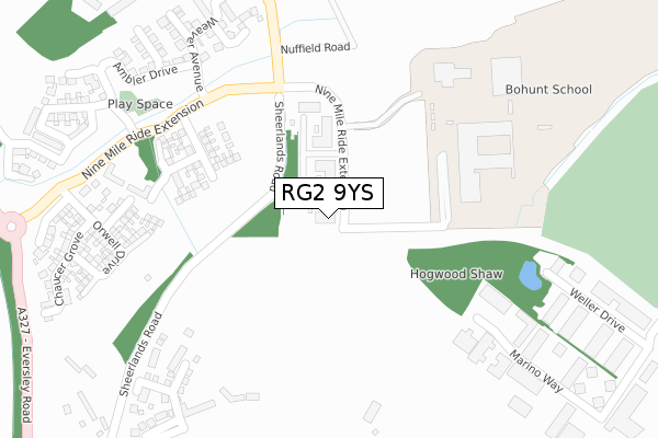 RG2 9YS map - large scale - OS Open Zoomstack (Ordnance Survey)