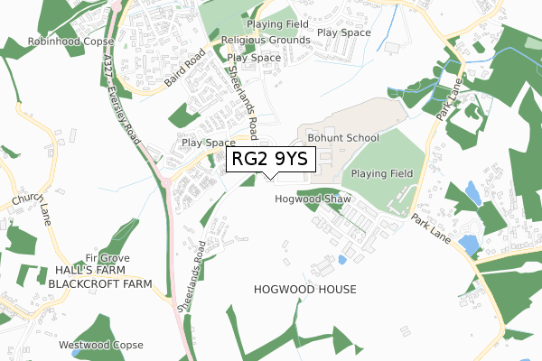 RG2 9YS map - small scale - OS Open Zoomstack (Ordnance Survey)