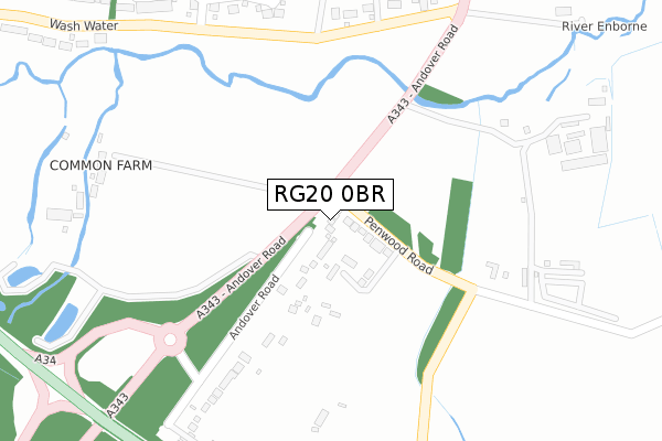 RG20 0BR map - large scale - OS Open Zoomstack (Ordnance Survey)