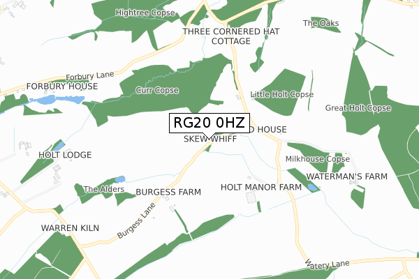 RG20 0HZ map - small scale - OS Open Zoomstack (Ordnance Survey)