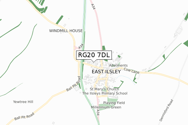 RG20 7DL map - small scale - OS Open Zoomstack (Ordnance Survey)