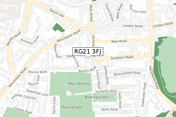 RG21 3FJ map - large scale - OS Open Zoomstack (Ordnance Survey)