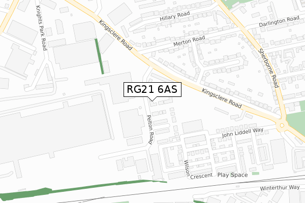 RG21 6AS map - large scale - OS Open Zoomstack (Ordnance Survey)