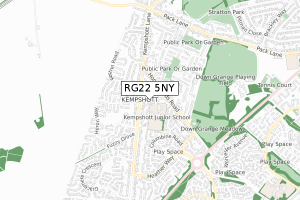 RG22 5NY map - small scale - OS Open Zoomstack (Ordnance Survey)