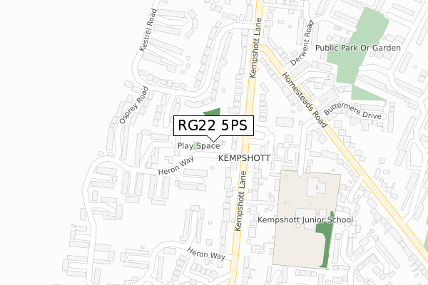 RG22 5PS map - large scale - OS Open Zoomstack (Ordnance Survey)