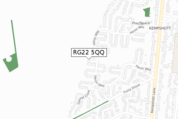 RG22 5QQ map - large scale - OS Open Zoomstack (Ordnance Survey)