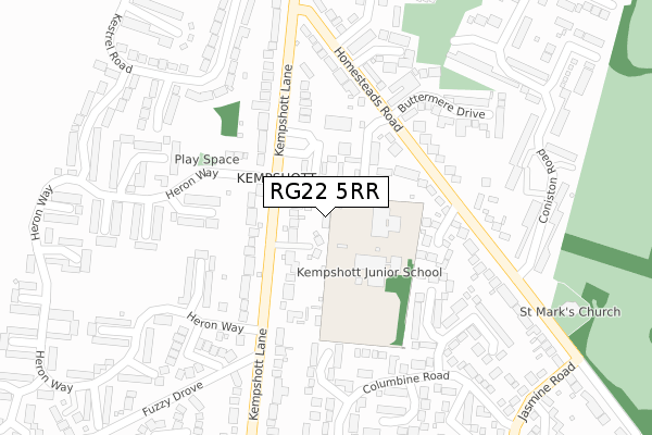 RG22 5RR map - large scale - OS Open Zoomstack (Ordnance Survey)