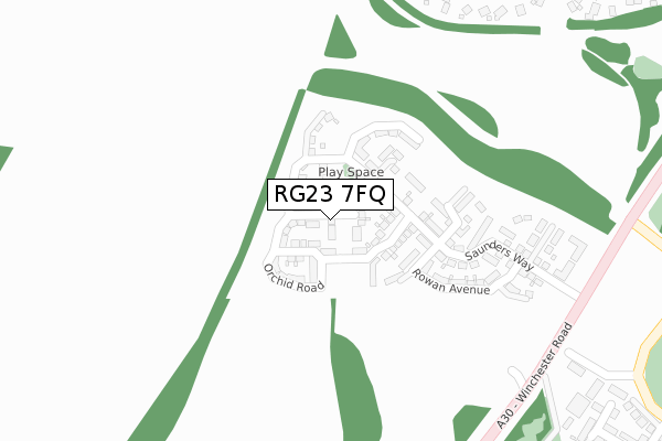 RG23 7FQ map - large scale - OS Open Zoomstack (Ordnance Survey)