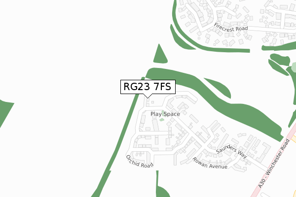 RG23 7FS map - large scale - OS Open Zoomstack (Ordnance Survey)