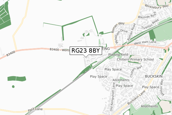 RG23 8BY map - small scale - OS Open Zoomstack (Ordnance Survey)