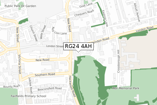 RG24 4AH map - large scale - OS Open Zoomstack (Ordnance Survey)