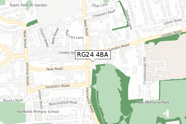 RG24 4BA map - large scale - OS Open Zoomstack (Ordnance Survey)