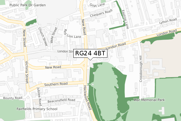 RG24 4BT map - large scale - OS Open Zoomstack (Ordnance Survey)