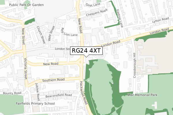 RG24 4XT map - large scale - OS Open Zoomstack (Ordnance Survey)