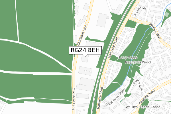 RG24 8EH map - large scale - OS Open Zoomstack (Ordnance Survey)